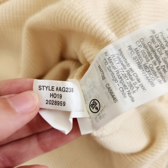 Madewell Hearthered Thermal Henley Tee Long Sleeve Cream Size XL - Picture 6 of 6